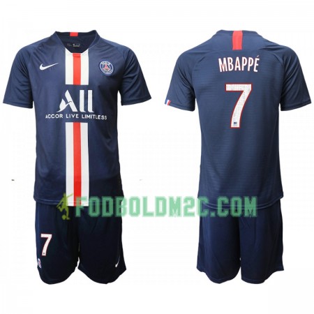 Paris Saint-Germain PSG MBAPPE 7 Børn Hjemmebanesæt 2019/20 Kortærmet (+ Korte bukser)